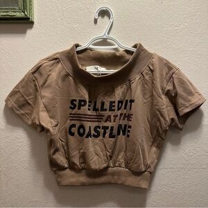 Spell Tan Graphic Crop Top